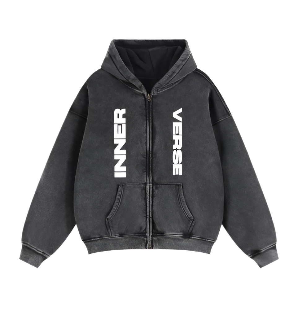 INNERVERSE GRAY DOUBLE ZIP JACKET